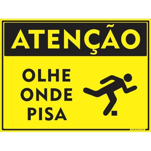 10 Placas Atenção Olhe Onde Pisa 30x20cm Alumínio