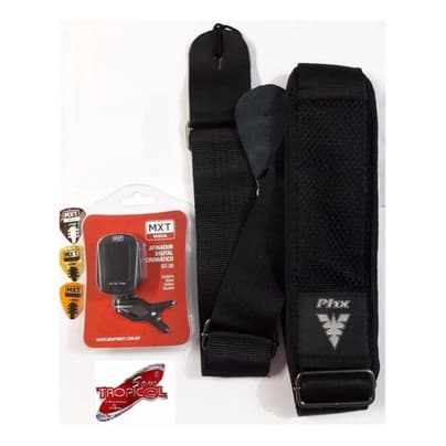 Kit Afinador Digital Para Violão + Correia E 3 Palhetas