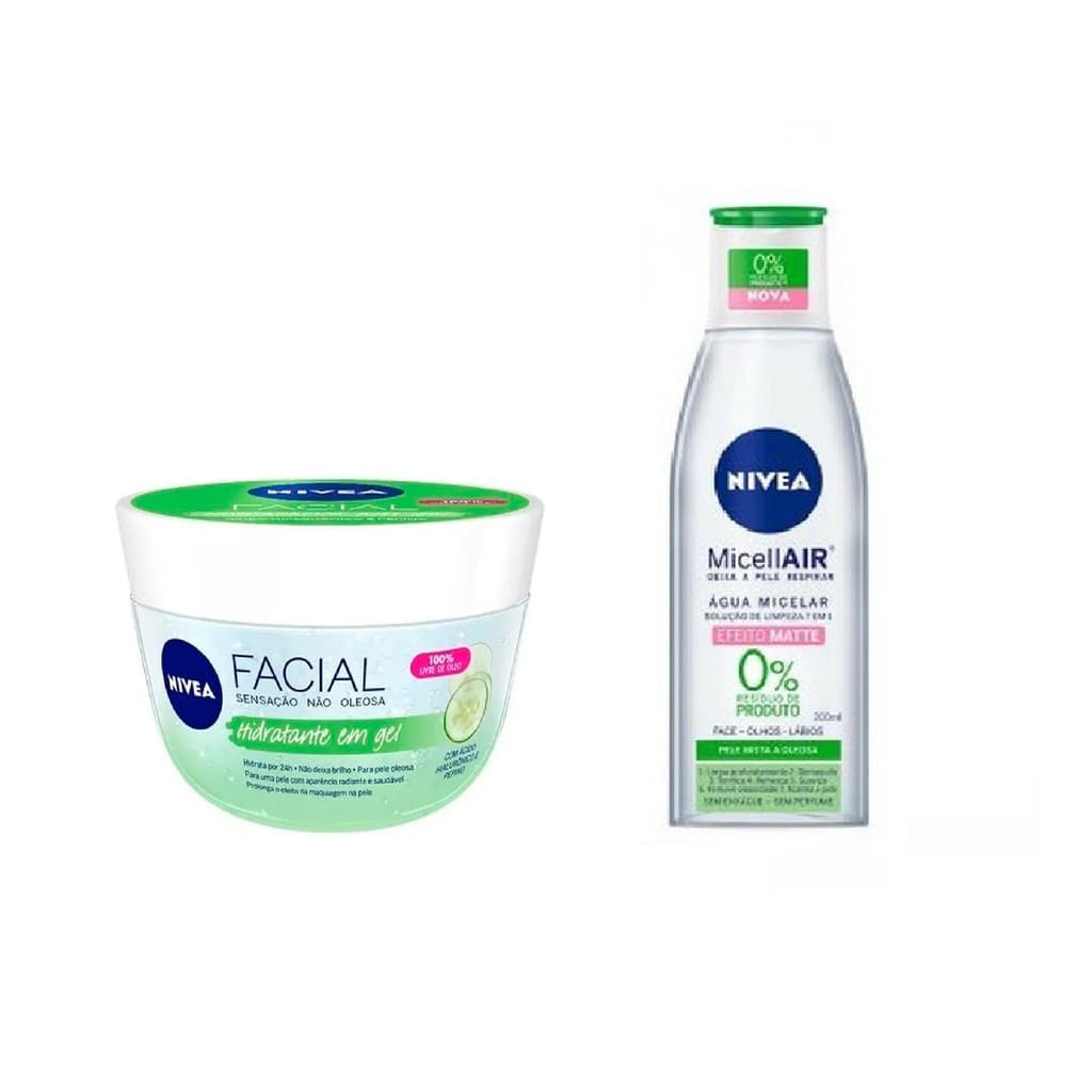 Kit Água Micelar Solução de Limpeza 7 em 1 Efeito Matte + NIVEA Ácido Hialurônico e Pepino
