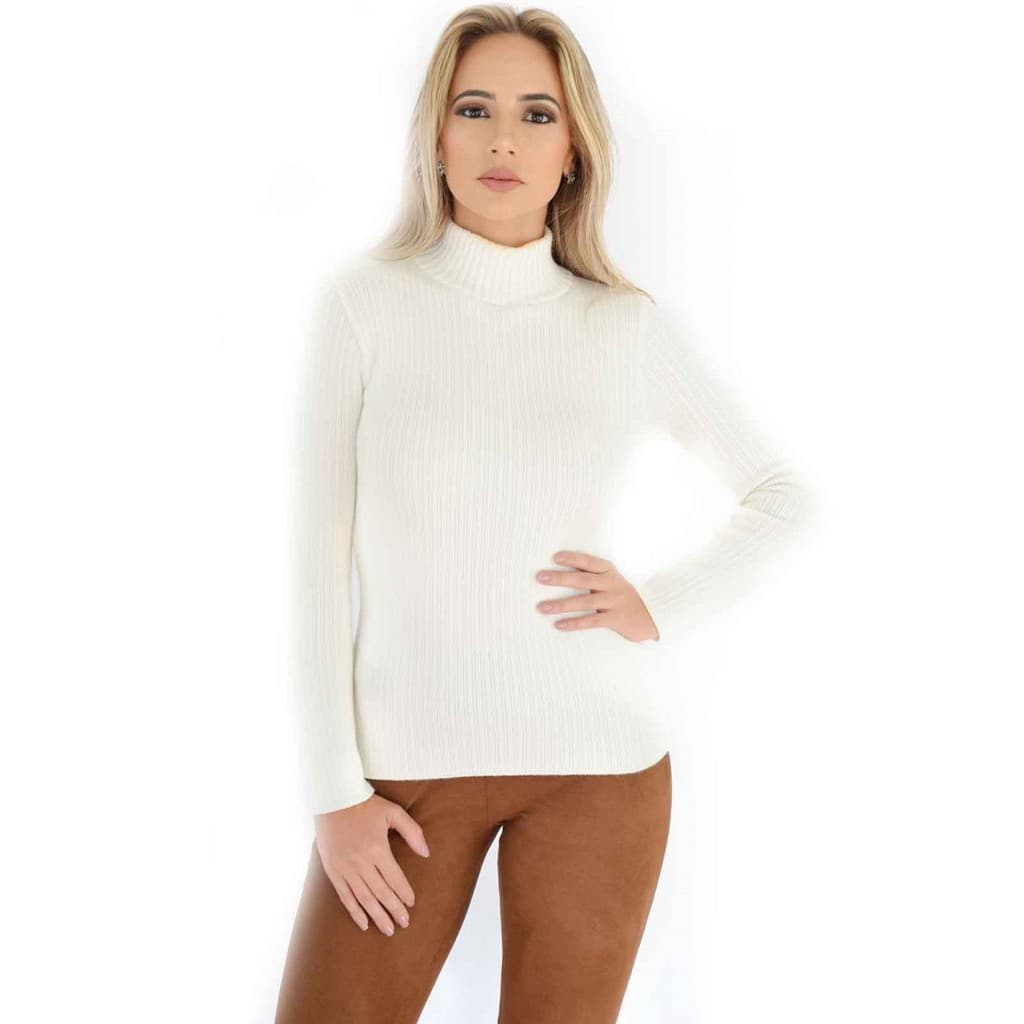 Blusa Cacharrel Feminina Tricô Marca Livora Modal Gola Alta