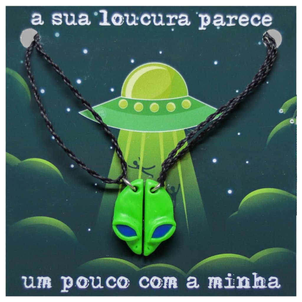 Colar Casal Alien - Best Friends Alien Et Alienigena Da Amizade