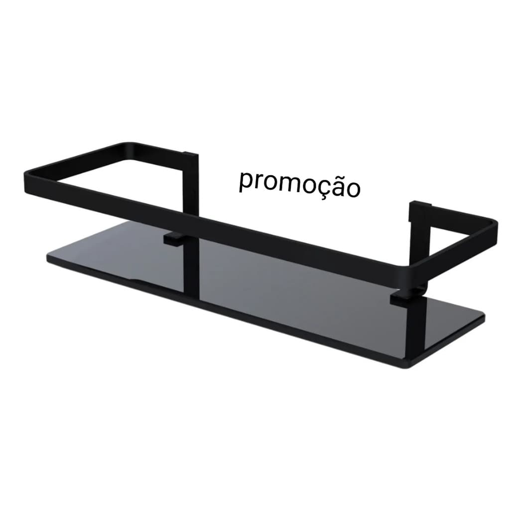 PORTA SHAMPOO RETO PRETO FOSCO QUADRADO ( Direto da Fábrica)