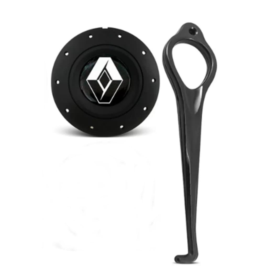 1 Calota + 1 chave MODELO Amarok p/ Roda Ferro Renault Clio e Kangoo Aro 14 (COQUINHO) Preto 4 furos  + chave para remover calota