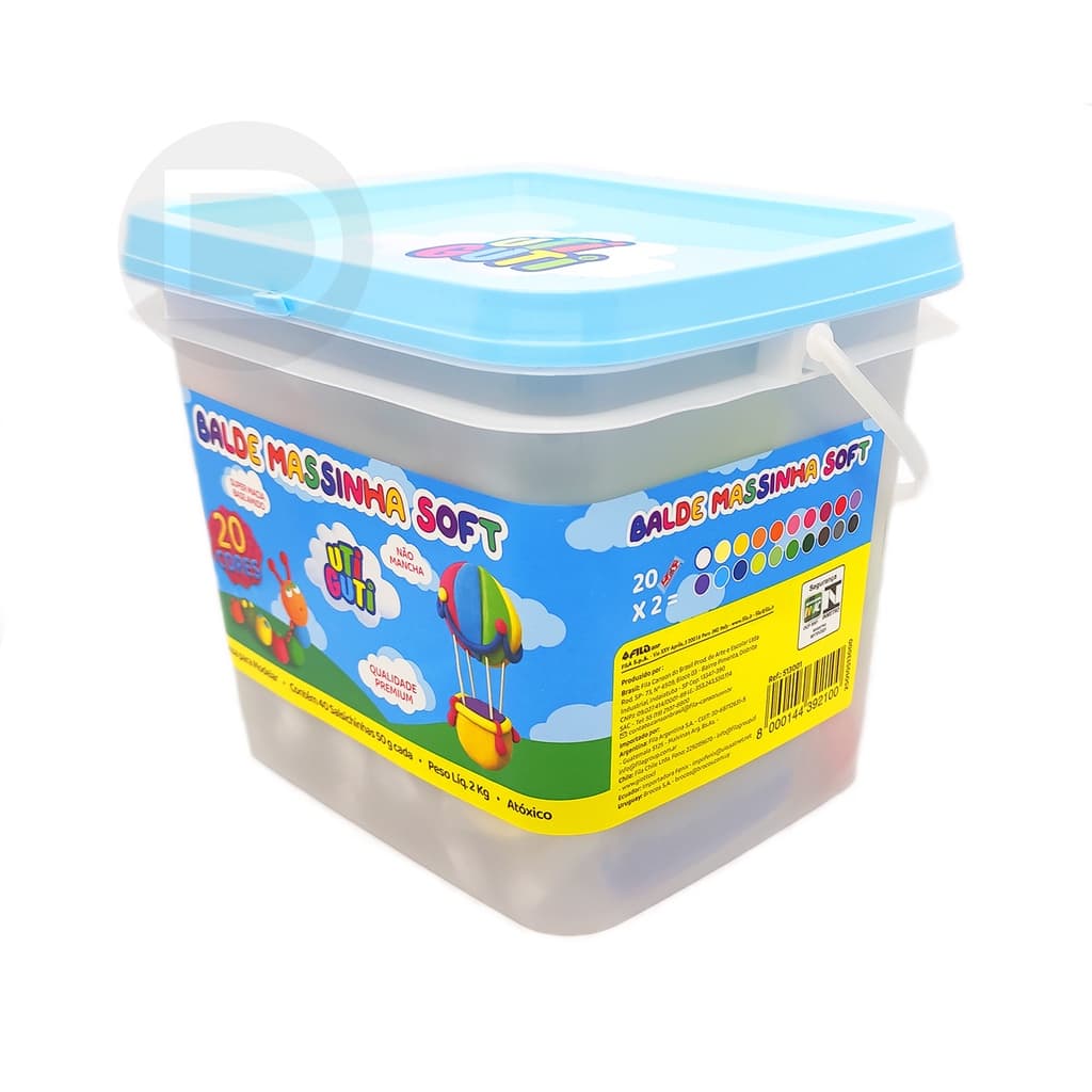 Massinha Soft Infantil Escolar Modelar - Utiguti - 20 Cores