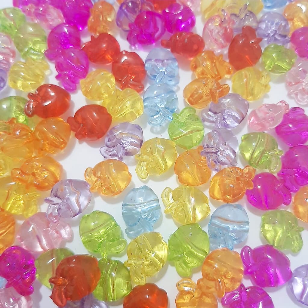 Miçanga Maçã Entremeio Fruta Passante com Furo