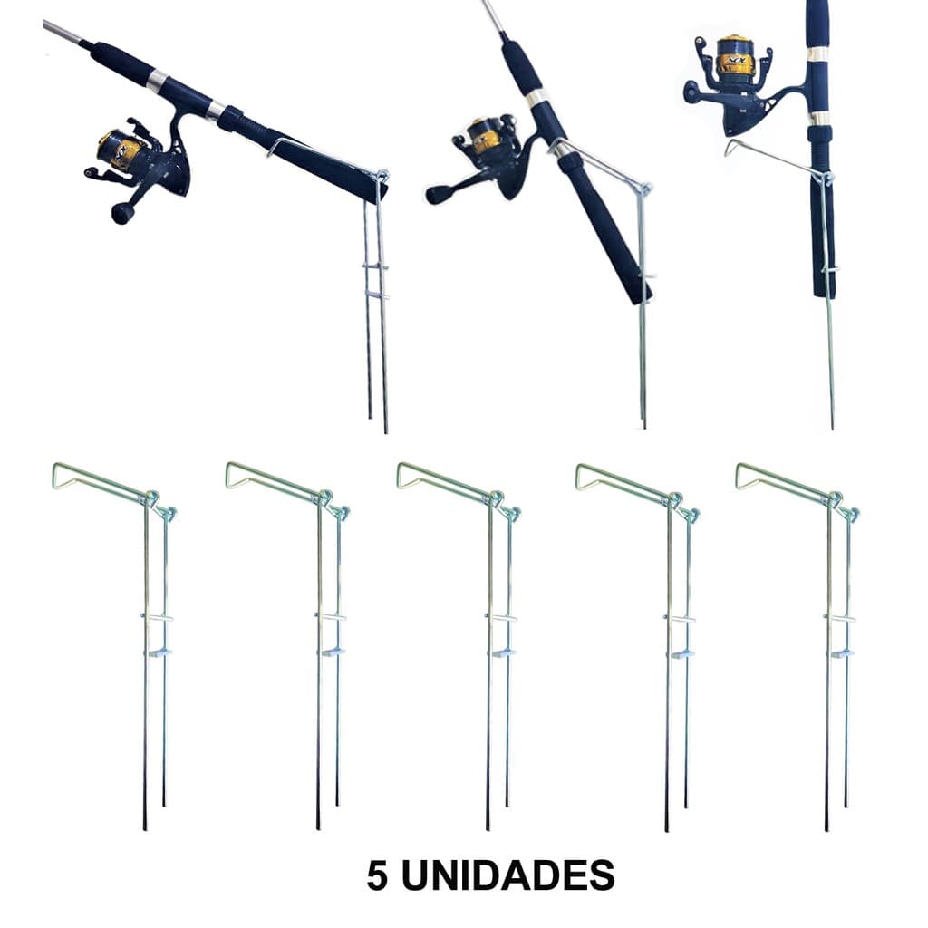 5 Peças - Suporte P/ Vara De Pesca Serve Em Qualquer Vara