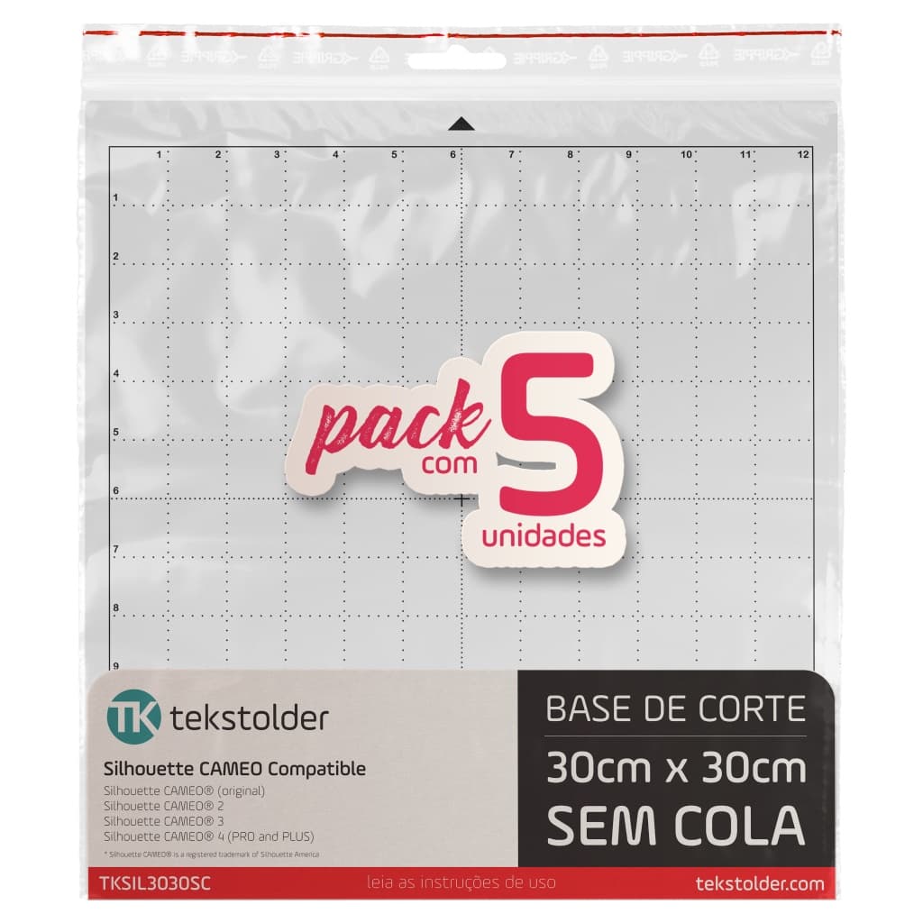 Base De Corte Para Silhouette Cameo 30x30 Sem Cola - Pack Com 5 Bases
