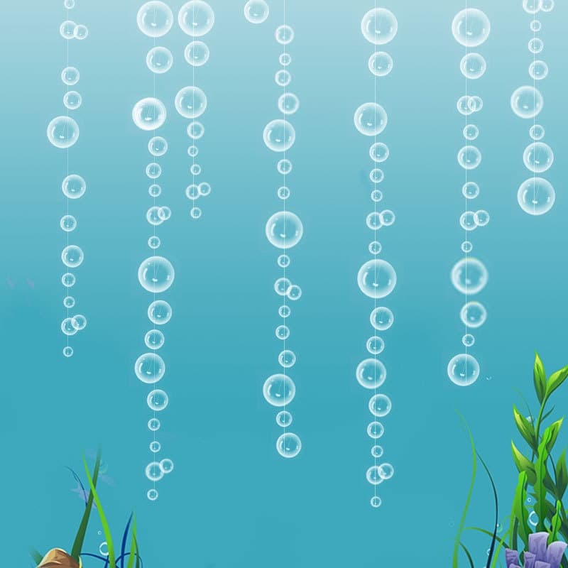 2 Unidades/Pacote Pvc Transparente Bolha Círculo Guirlandas Penduradas Para Sereia Sob O Mar Decorações De Festa
