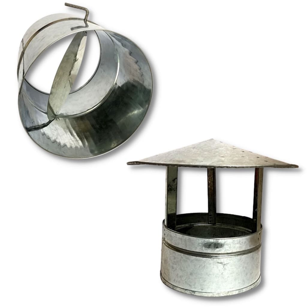 Kit Chaminé Para Churrasqueira Fogão a Lenha 2 Peças 150mm Galvanizada Industrial Premium