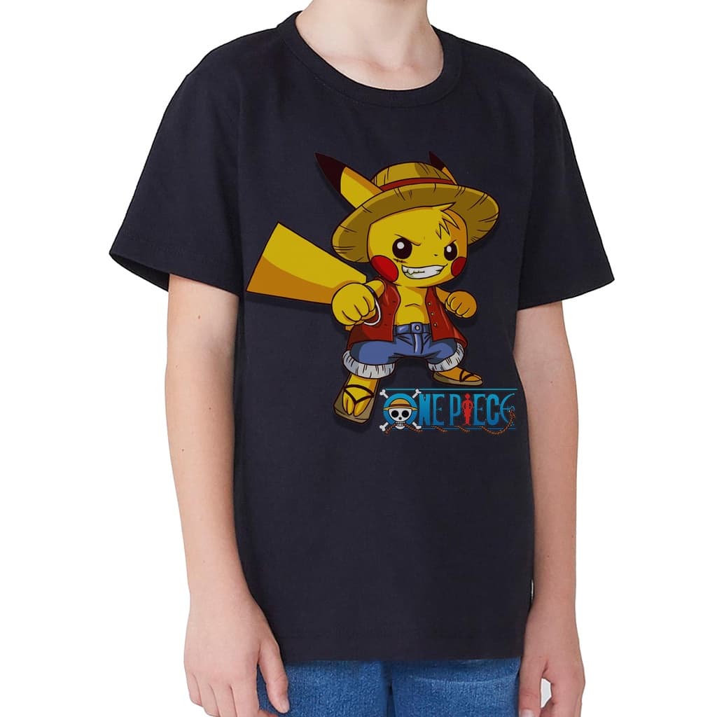 camisa camiseta pokemon one piece pikachu luffy infantil adulto animes