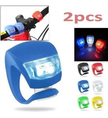 2 Pcs Led Bicicleta Ciclismo Silicone À Prova D 'água Lanter