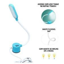 Luminaria Led Com Haste Touch Com 3 Nivel De Iluminaçao