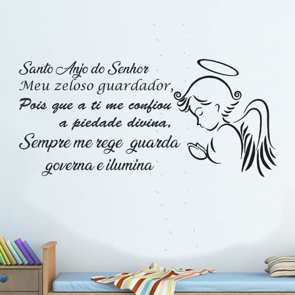 Adesivo Anjo Da Guarda Evangélico Cristão Jesus Frase