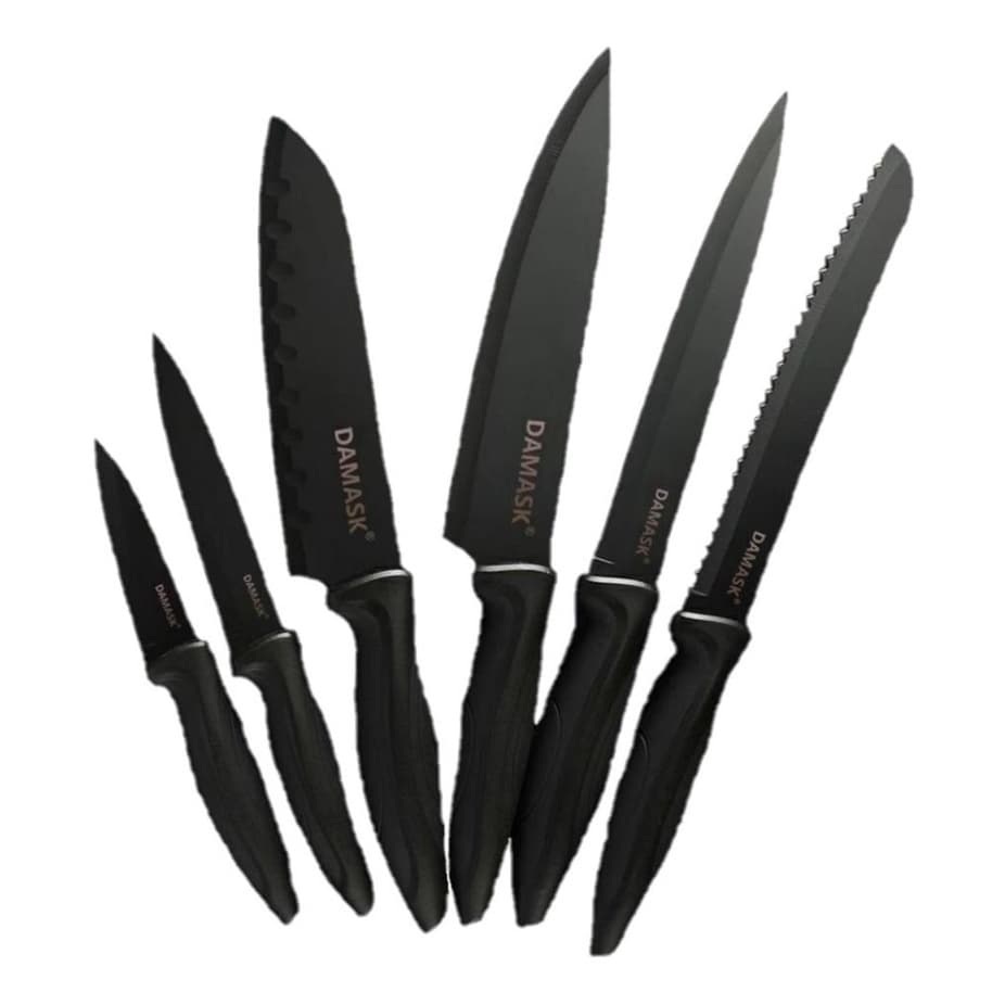 Faca Profissional Damask 6 Pecas Chef Japones Aco Inoxidavel
