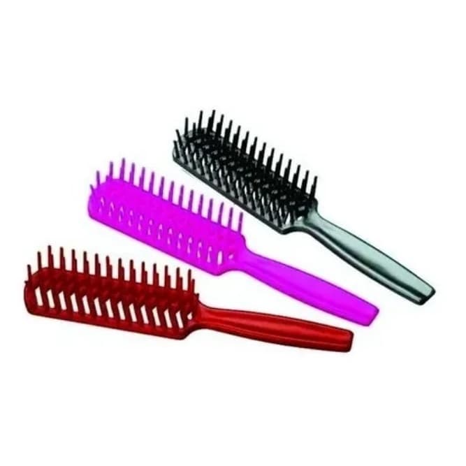 Kit 3 Escova Plástica Jacaré Simples Para O Cabelo