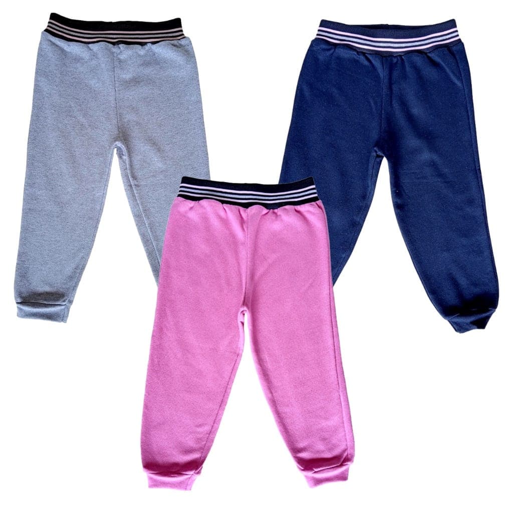 Kit 3 Calça Moletom ribana flanelada feminina infantil juvenil 1 ao 14