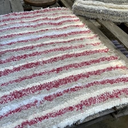 Tapete de Porta Peludo Felpudo 80 x 50 cm Artesanal Algodão Tapete para Banheiro