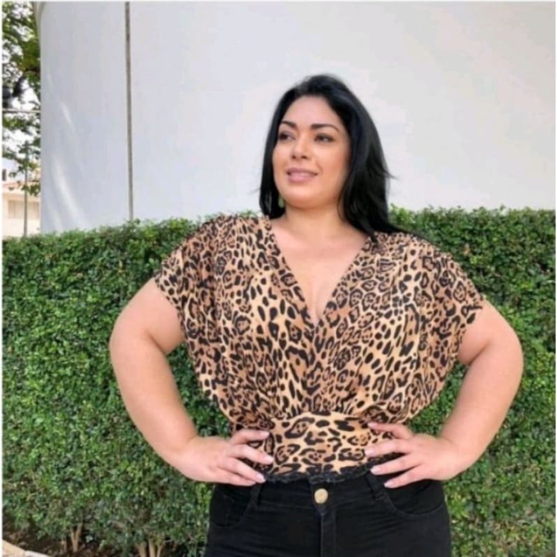 Body Morcego Decote V Bory Plus Size Tamanho Grande Blusinha GG G1G2 G3