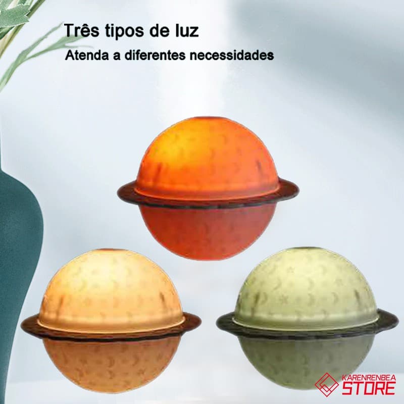 Luminária Umidificador Lua  Casa Saturno Planeta aromaterapia 3D