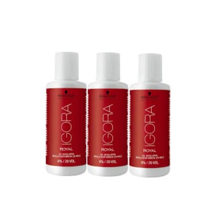 kit c/ 3 Schwarzkopf Igora Royal 6% - Água Oxigenada 20 Vol. 60ml