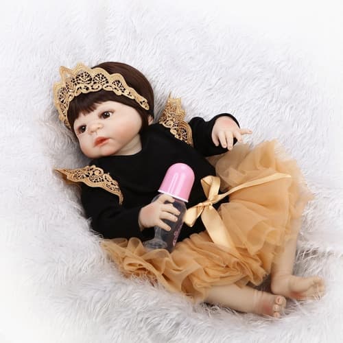 Bebe Reborn 55cm Princesa Em Silicone Pronta Entrega Barata