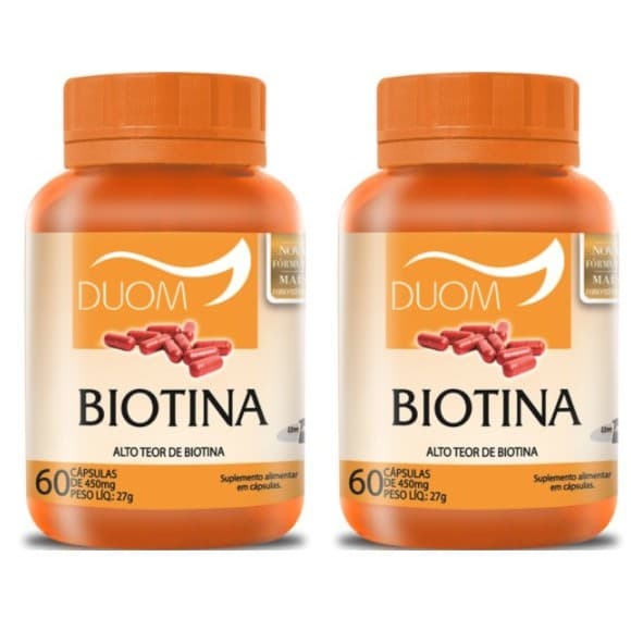 Kit com 2 Biotina Vitamina B7 1 Cápsula Ao Dia - Saúde do Cabelo, Pele