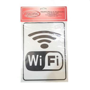 Placa Indicativa Sinalização Pacific Placas 15 x 20cm Wifi