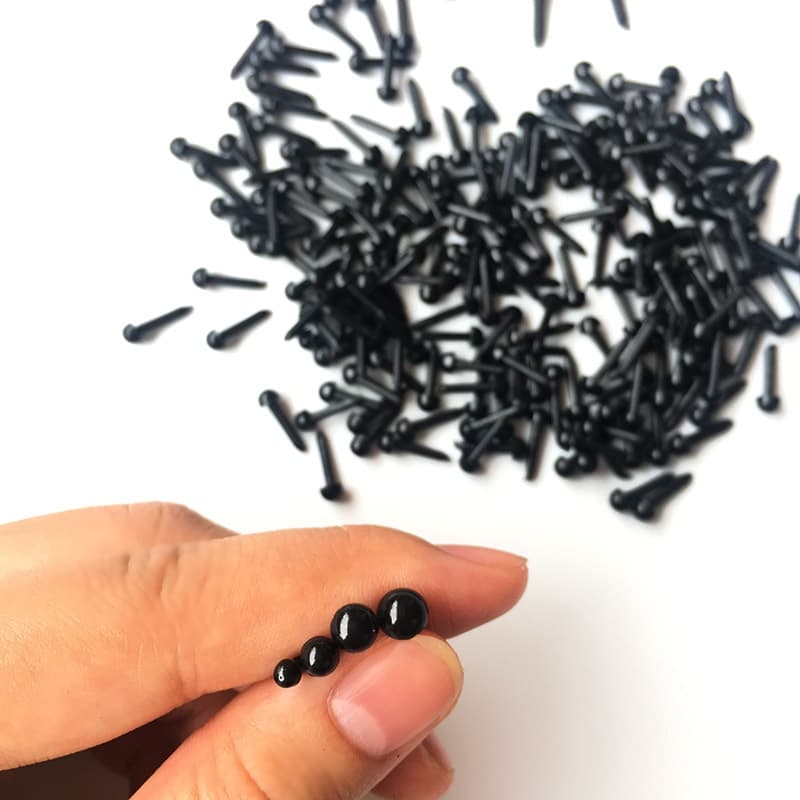 Venda Quente 200 Pçs/Lote Olhos De Plástico 3/4/5/6mm Agulha De Feltro Para Ursos De Pelúcia Bonecas Animais De Negros Acessórios