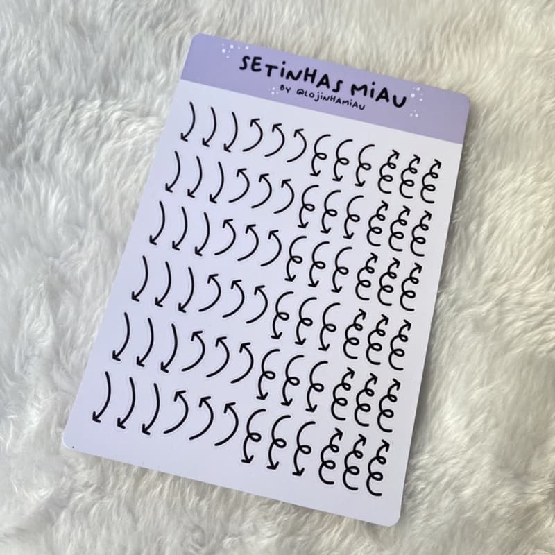 Adesivos para planner Setinhas / 2 Cartelas de adesivos Setinhas Miau