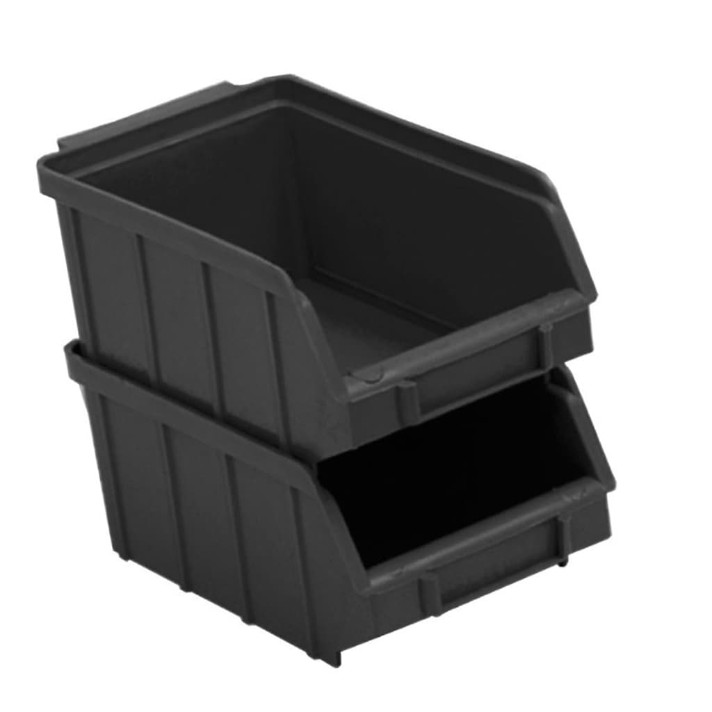Combo  N°4 e n°5 Gaveteiro Plástico Preto Estante Organizador Prateleira Multiuso Ferramentas