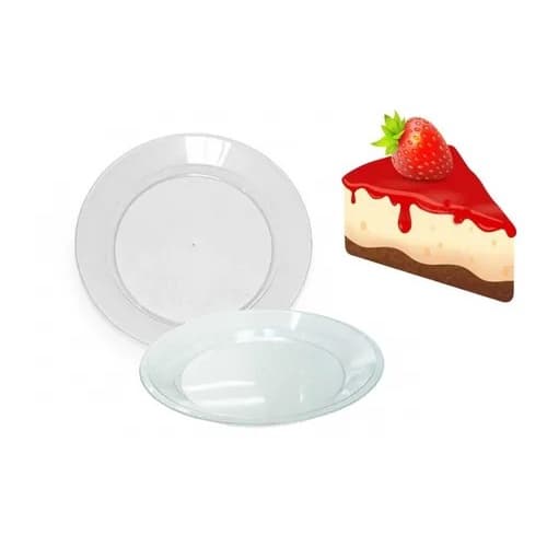 100 Prato Acrílico 15cm Bolo Pratinho Plástico Firme Sobremesa