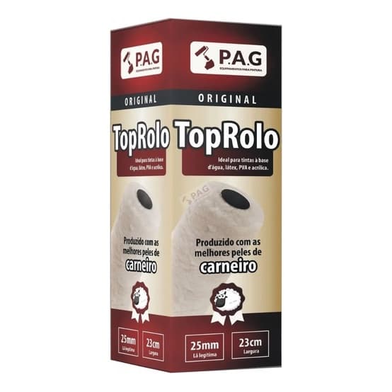 Rolo Pintura Lã De Carneiro Alta Natural 23cm Top Rolo P.A.G