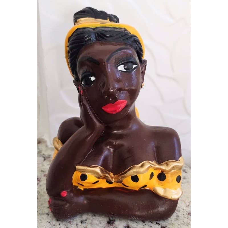 😍 Namoradeira / Boneca de Janela Varanda Area Externa Sala Casa Jardim / Baiana Bahia Boneca Apaixonada Africana Decorativa Morena Namoradeiras em Gesso Pintada a Mao e artesanais cachepot de artesanato enfeite artesanal estatueta