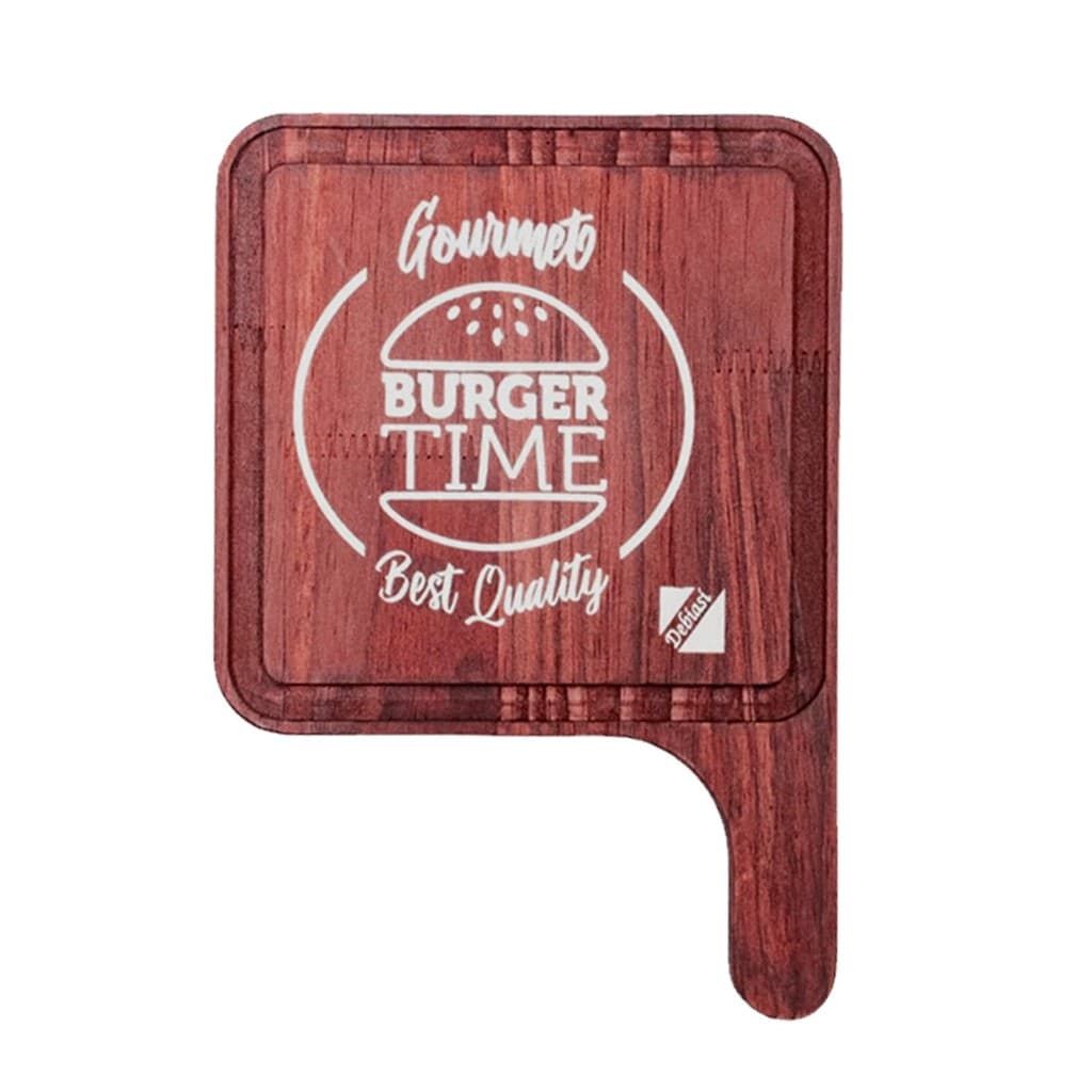 OFERTA 9.9 Tábua de  Madeira para Hamburguer Rustico "Burguer Time" para Cozinha, Mesa, Grelhados