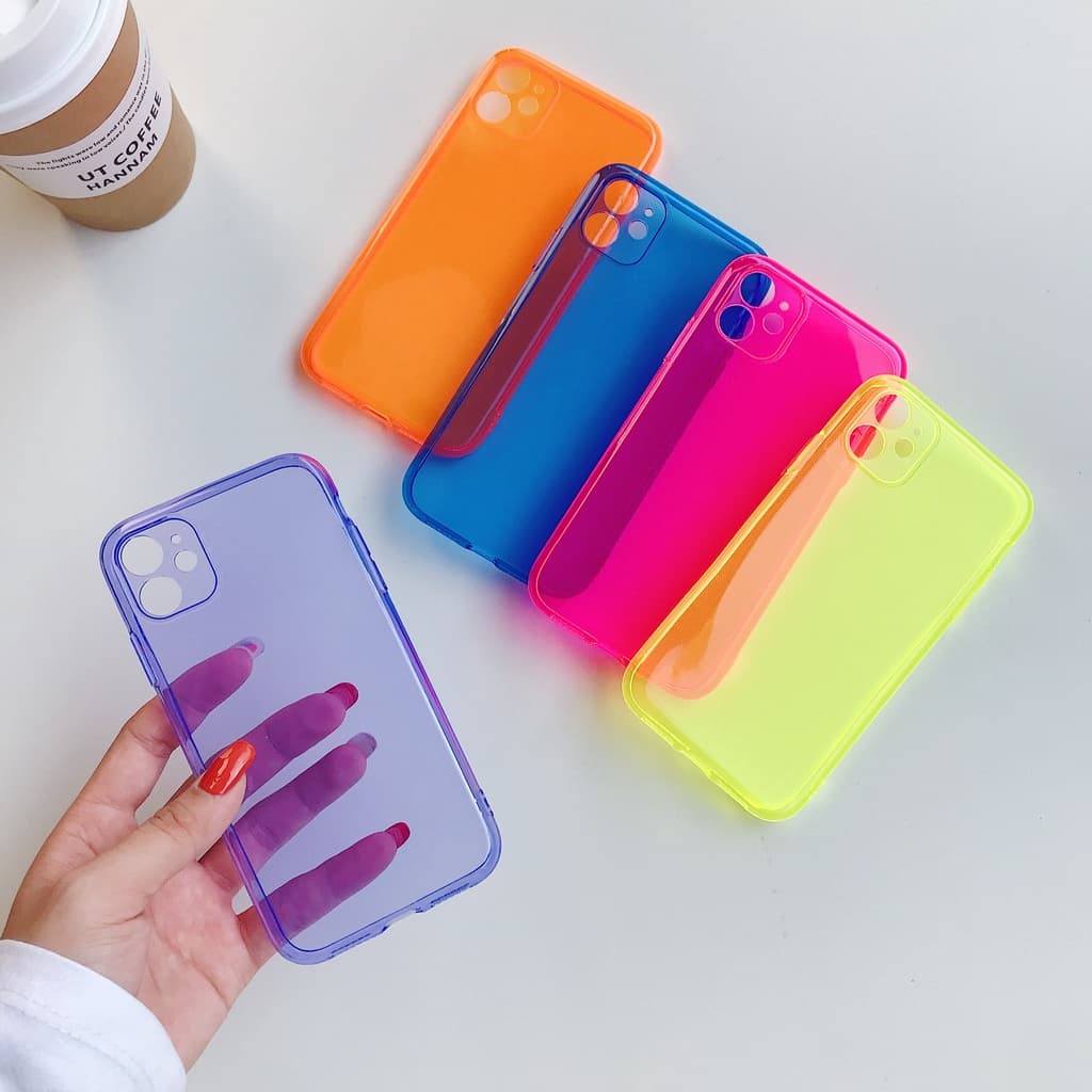 Capa De Silicone Transparente De Cor Ultrafina Pastel Para iPhone 17 Air 16E 15 Plus 14 13 Mini 12/11 Pro Max