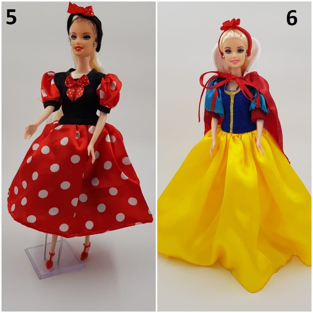 roupinha roupa fantasia para boneca barbi- kit com 2 peças