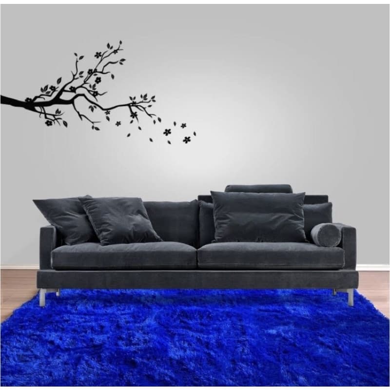 Tapete sala Azul Royal peludo shaggy felpudo 200x1,40 Promoção