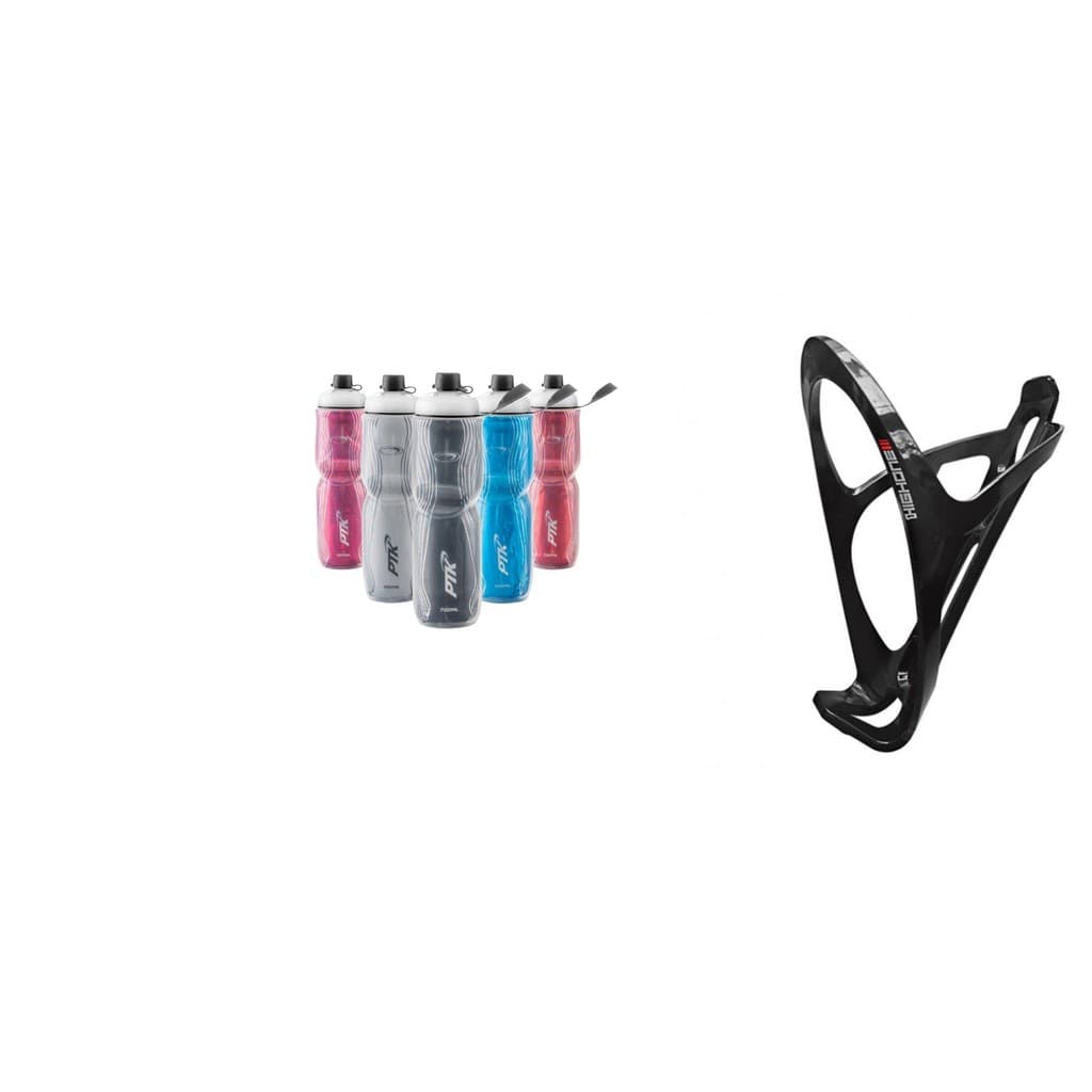 Kit Garrafa Térmica de Bicicleta Caramanhola Squeeze 700ml Ptk Original Cores