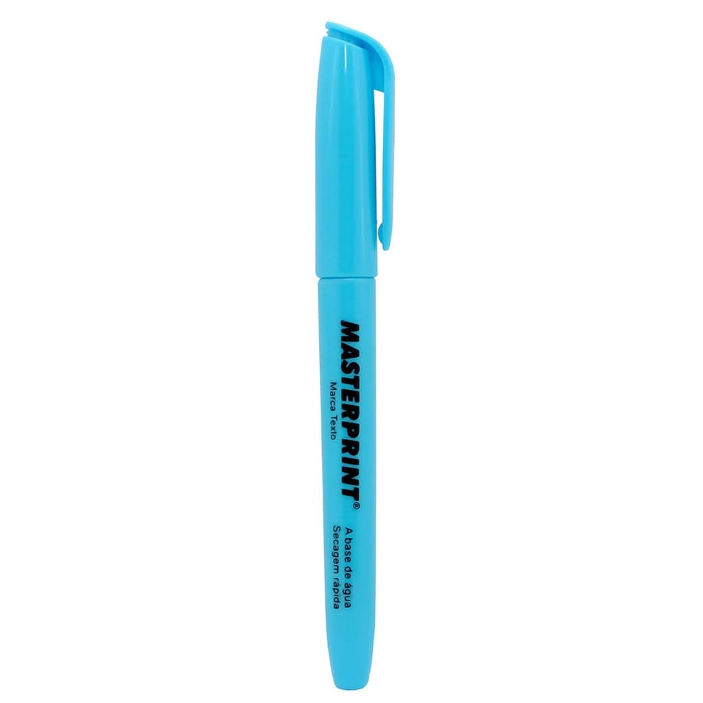 Caneta Marca Texto Azul com Ponta Chanfrada Masterprint MP612 Pincel MP 612