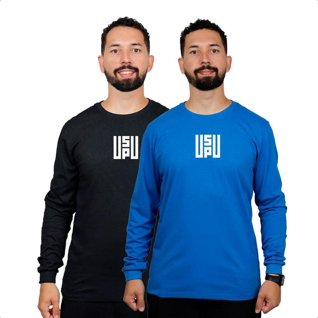Kit 2 Camisa Manga Longa Masculina Frio Inverno Manga Comprida Dia Dia Confortavel Algodão Qualidade Premium
