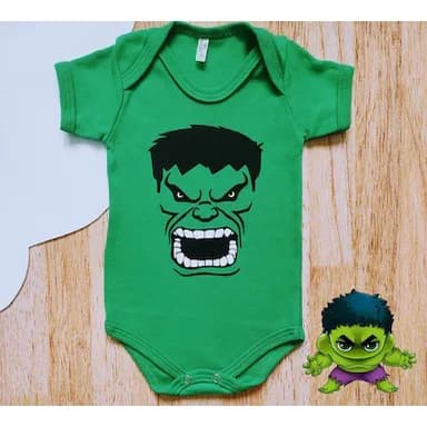 Body Temático Bebê Mêsversário Infantil Hulk