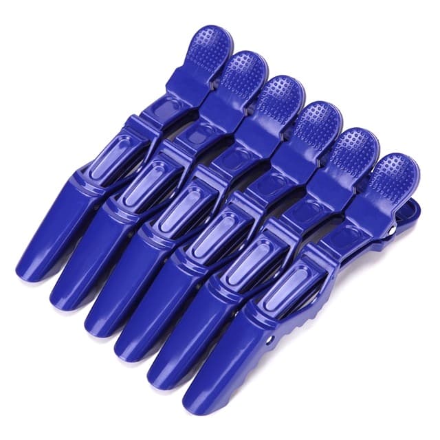Kit Clipes Grampo Piranha Presilhas Clip Crocodilo Para Cabelo Com 6 Unidades Cor Azul