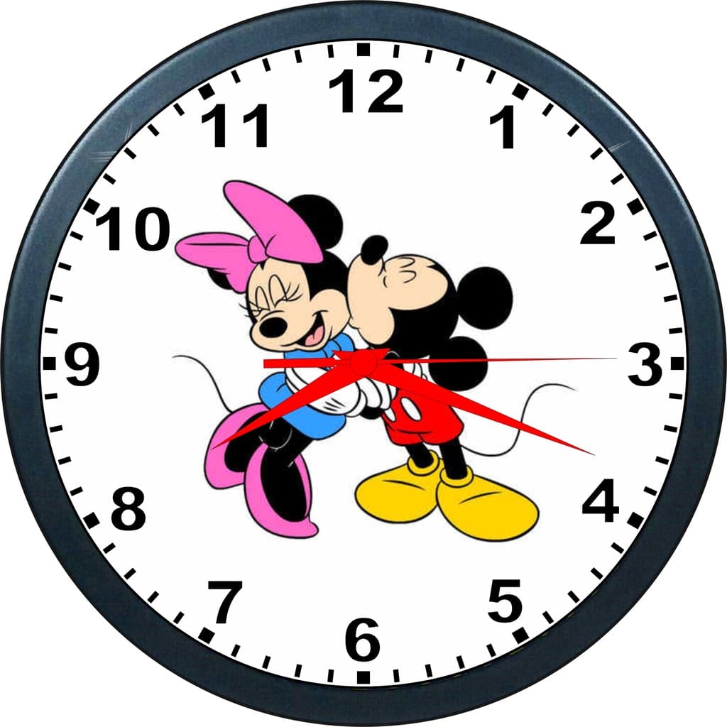 Relógio De Parede Mickey & Minnie Walt Disney - Infantil - 24cm