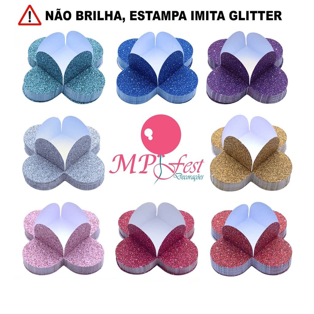 Forminhas 4 Pétalas Imita Glitter Para Doces Finos Brigadeiros Festas Aniversários Casamentos