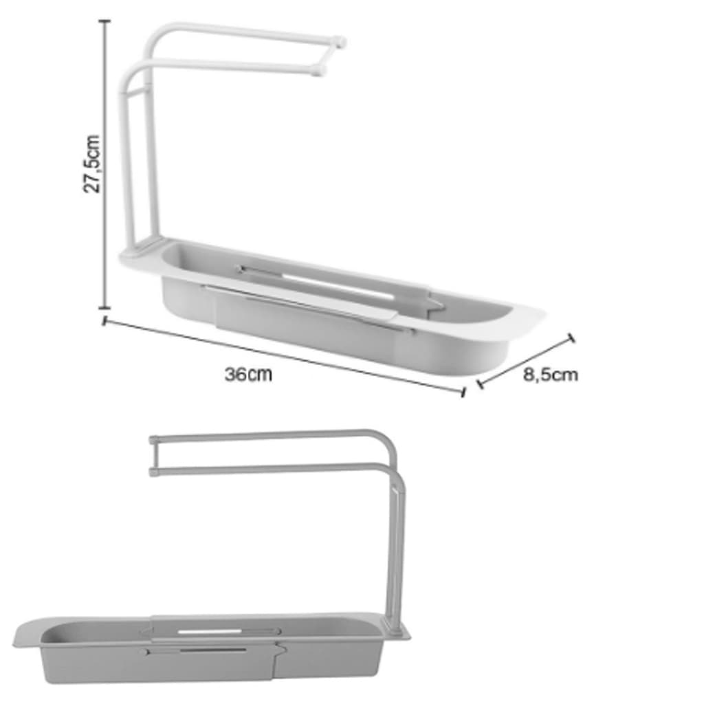 Organizador Para Pia Cozinha - Suporte Para Panos, Esponjas, Sabão com Ajustave - 50cm