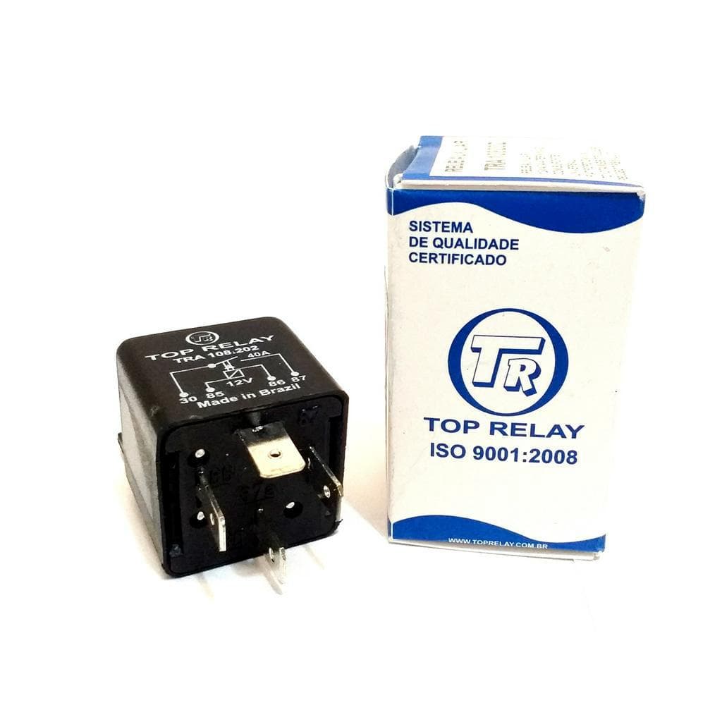 10x Relê Auxiliar Automotivo 4 Pinos Universal 12V 40 Amperes Com Suporte Fixação