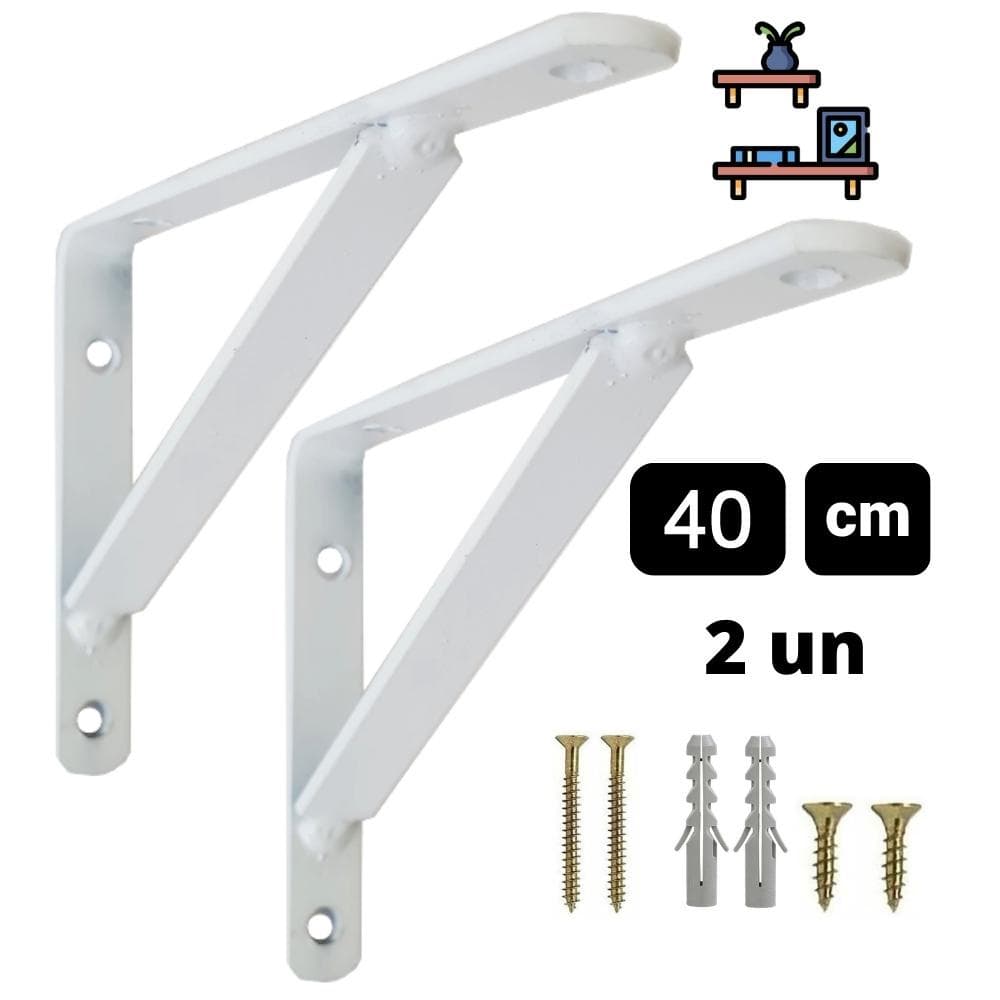 Suporte Mão Francesa Reforçada 40cm 2 peças para Prateleira