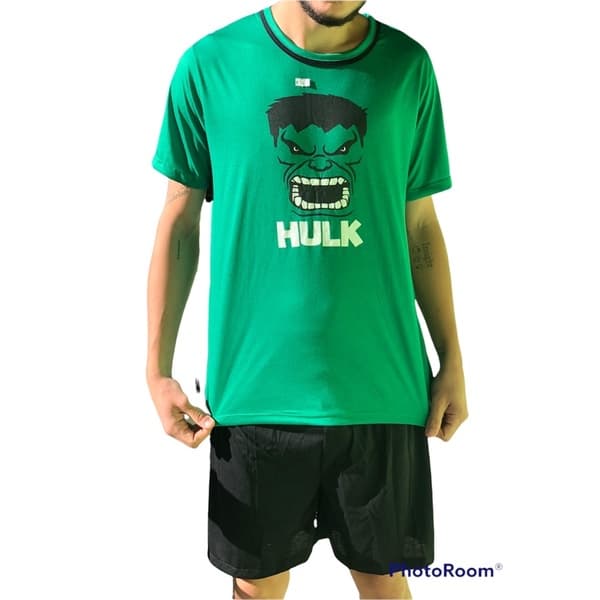 Pijama Adulto Masculino Curto Malha Homem Traje Conjunto de Dormir Verão Inverno Super Heróis Temático Atacado