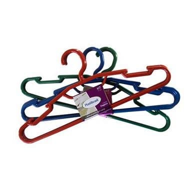 kit Cabide  cavado de plástico Adulto Reforçado resistente  Colorido e barato com 12 unid.