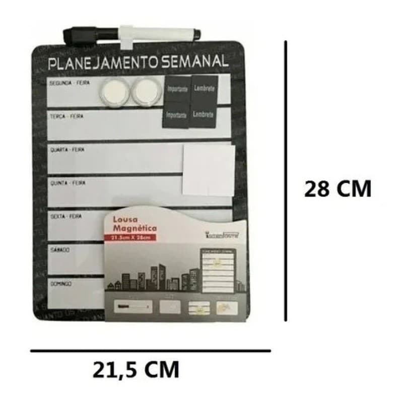 Lousa Planner Planejamento Semanal Quadro Magnético Pratico Trabalho Home Office